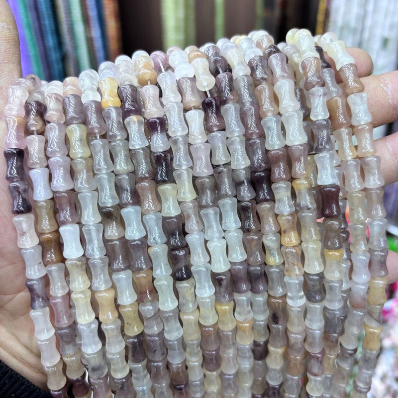 クロスボーダー人気6x10mm竹節珠天然石散珠半製品玉DIYアクセサリーブレスレットネックレス|undefined