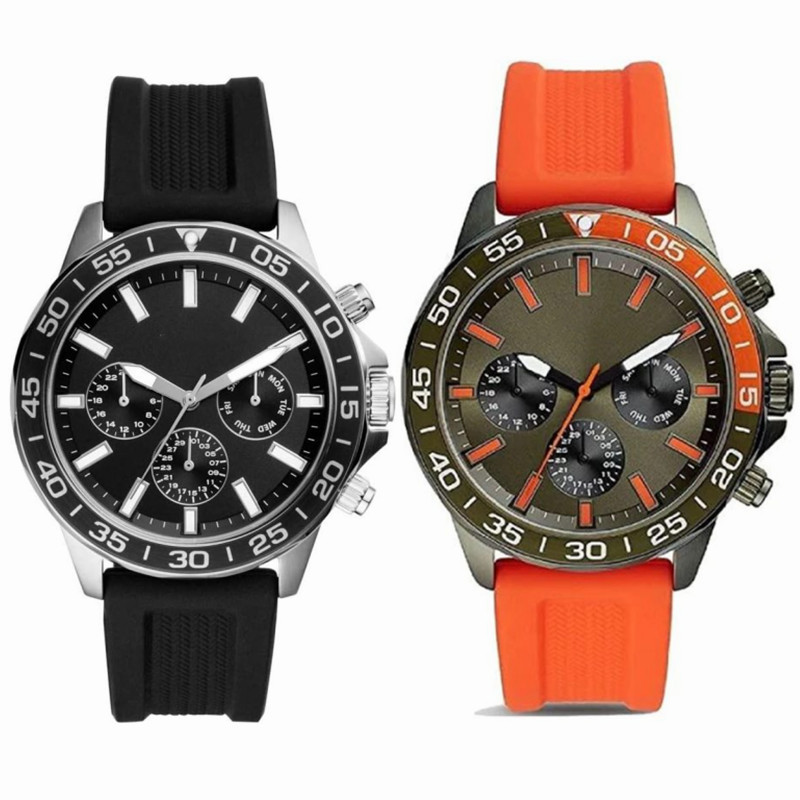 Fs Cross-Border New Men's Watch Fossil Silicone Quartz Three-Eye Waterproof Watch Bq2498 Bq2500 Bq2499