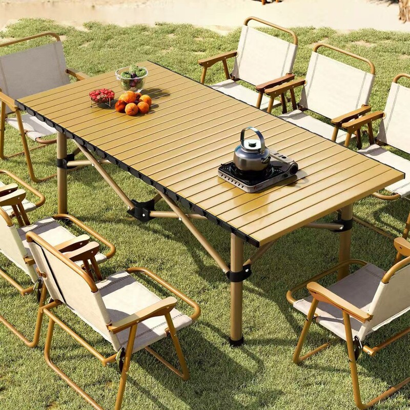 Explorer Outdoor Camping Table and Chairs, Foldable Egg Roll Table, Picnic Table, Portable Table and Chair All-In-One Complete Set of Equipment