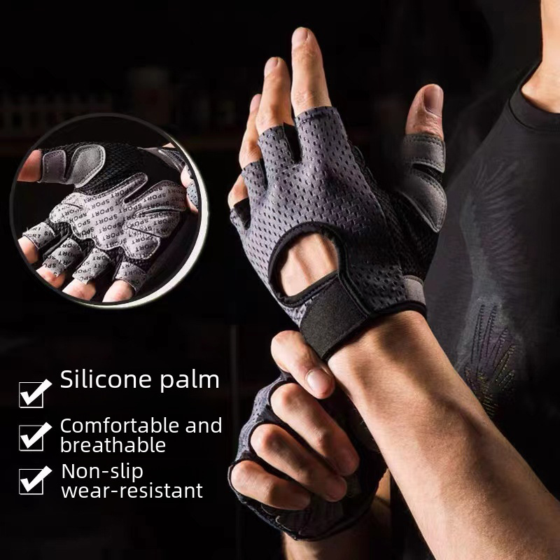 Climbing Running Fitness Wrist Support Half Finger Gloves Unisex General Use Weight Lifting Anti-Slip Breathable Gloves Factory Wholesale