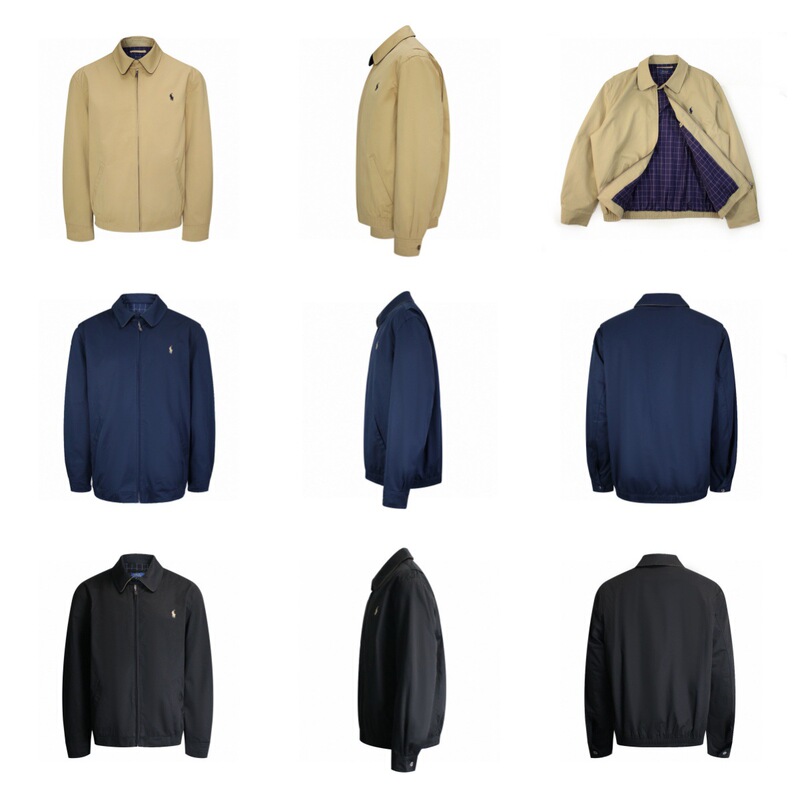 Cross-Border Rl Ralph Lauren Simple Pony Logo Embroidery Old Money Style Lapel Jacket Couple Coat Unisex Outfit