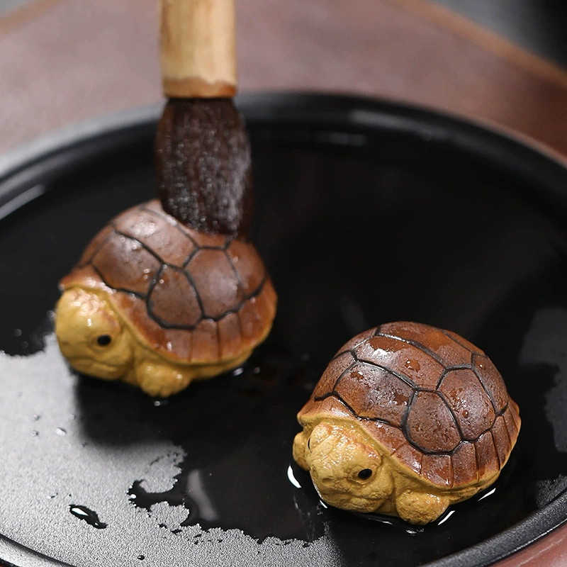 ✅Yixing purple sand tea pet turtle ornaments can raise mini bionic turtles Fujia batch of square tea tea ceremony accessories
