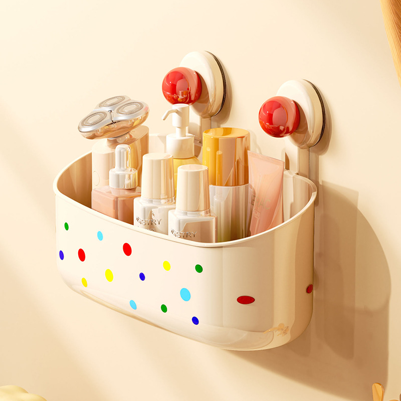 Dopamine Suction Cup Storage Rack Without Punching Bathroom Toilet Cosmetics Storage Box Washstand Toilet Storage Rack