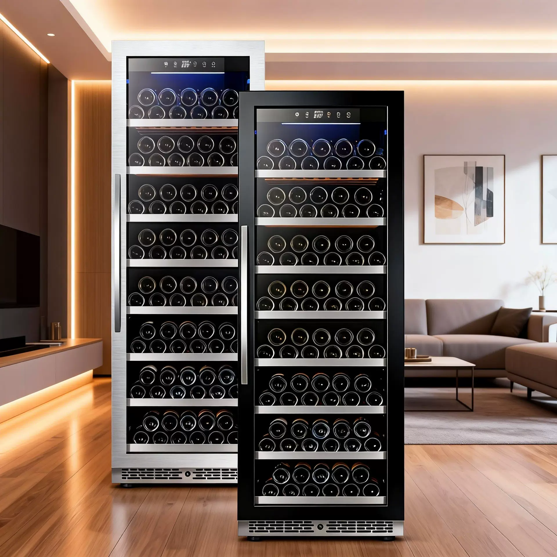 跨境双温区恒温红酒柜冰箱静音无霜制冷家用冷藏柜电脑温控红酒柜