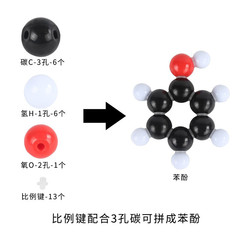 Molecular structure models of organic compounds in high school and middle school chemistry, atomic ball-rod electron cloud VSEPR ball-rod ratio models