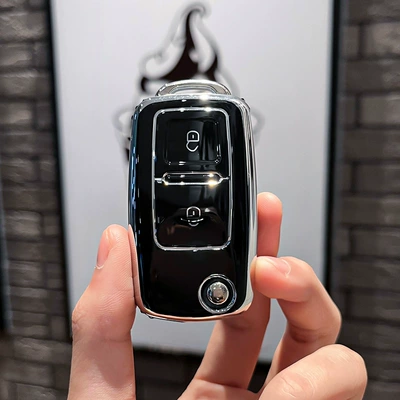 Suitable for Foton Xiangling M2 Car key bag - modified-d-model-folding-2-button-single-shell-black