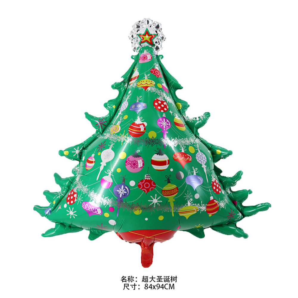 Navidad globo dibujos animados Papá Noel muñeco de nieve alce árbol de Navidad decoración del centro comercial globo de aluminio al por mayor