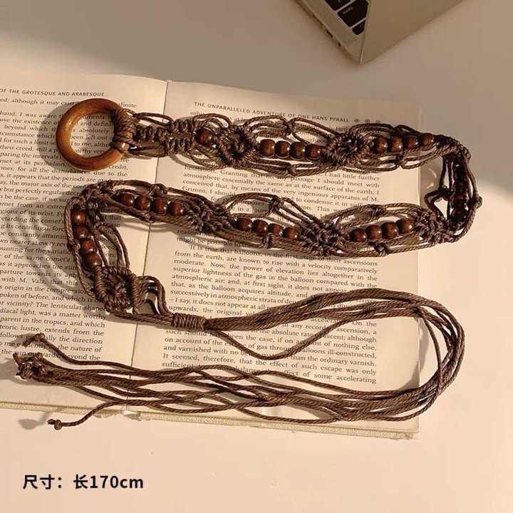 波西米亚度假风腰带女复古民族风手工编织腰链配饰百搭高级感腰绳|undefined