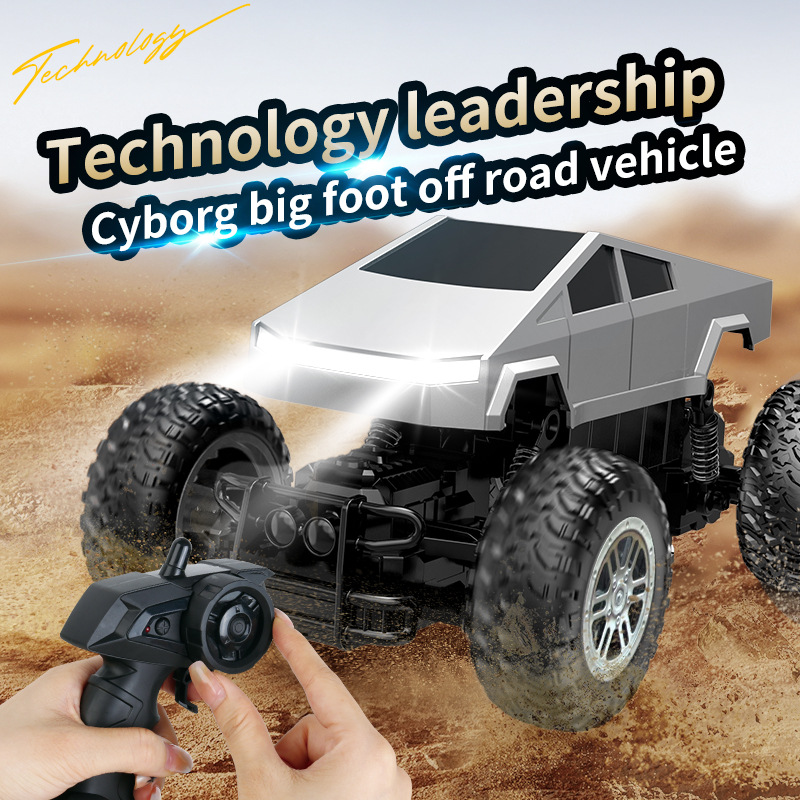 Transfronterizos 2.4G Tesla Cyber Pickup Remote Control Coche Simulador eléctrico de alta velocidad para niños Cuadruple Drive Coche Bigfoot