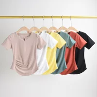 Спортивная одежда для йоги, футболка с коротким рукавом из быстросохнущего дышащего материала, набор для зала, для бега, приталенная