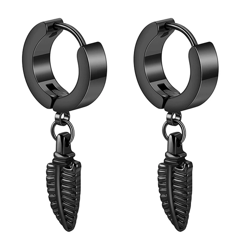 Чёрные серёжки из нержавеющей стали, цепь, подвеска, Aliexpress