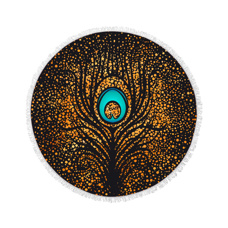 Toalla de playa europea y americana microfibra borla redonda Toalla de playa Toalla de baño de playa borla redonda Toalla de playa