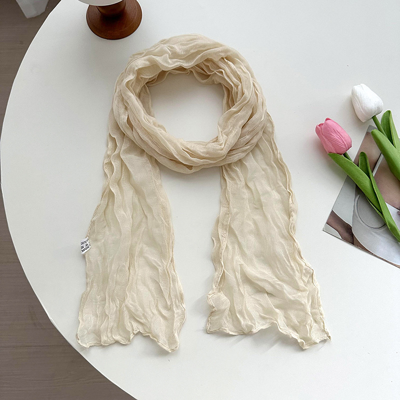 Bufandas damas plegadas nuevas bufandas de seda plegadas de color caramelo simple buena para el pañuelo de Bali