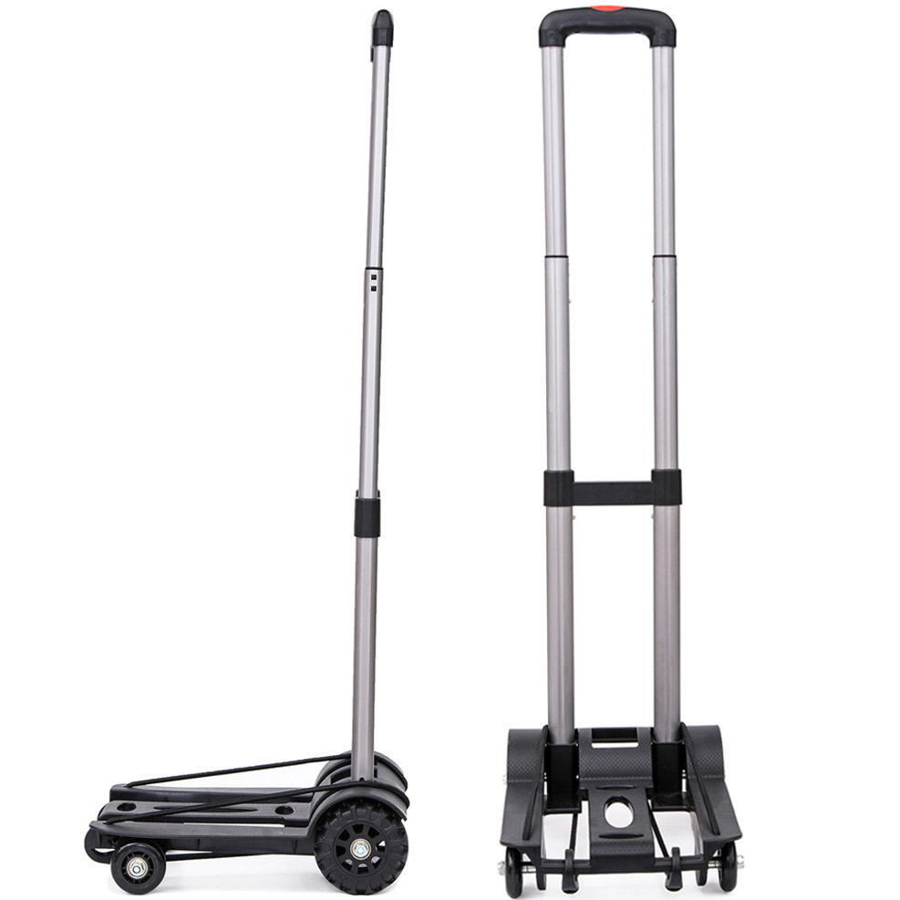 日本跨境铝管四轮拉杆车便携折叠行李车手拉车家用购物车手推车