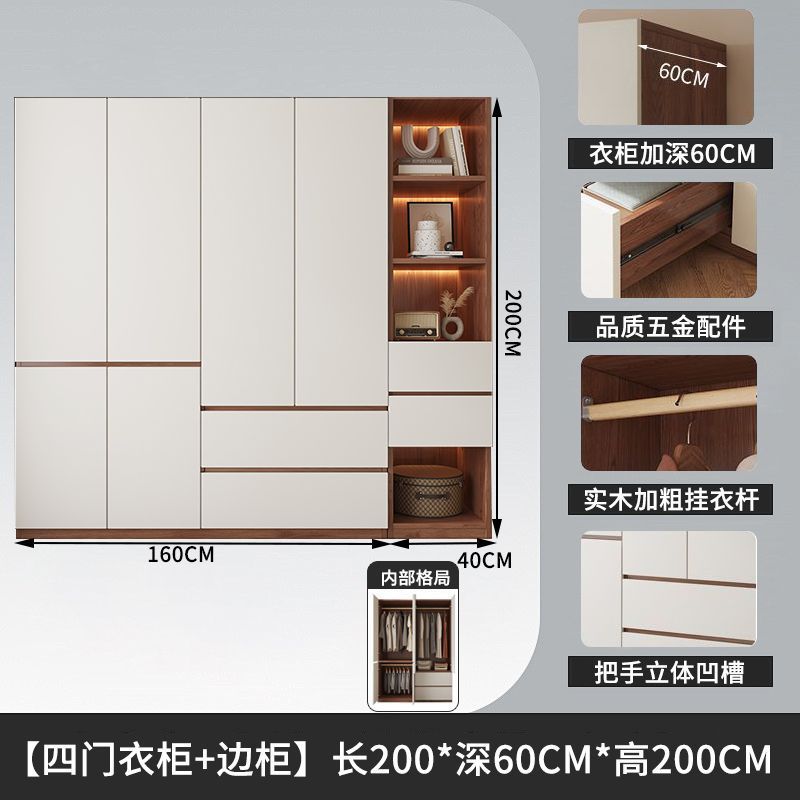 Fábrica directa armario de madera sólida dormitorio doméstico colgante completo sin instalación simple puerta abierta gabinete conjunto ligero image 13