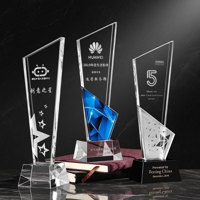 Trofeo de cristal personalizado con estrella de cinco puntas y gesto de pulgar hacia arriba, hecho de metal y resina, para danza, empleado destacado, reunión anual, premio de honor.