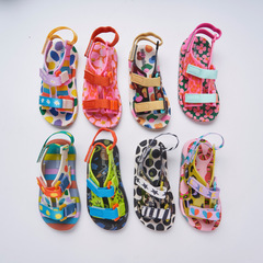 2024梅*莎兒童涼鞋melis*a帆布粘扣軟底彩色涼鞋防滑男女童沙灘