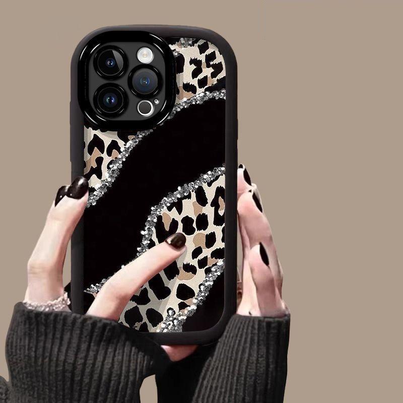 Black leopard print for one plus ace3 mobile phone case for women's net red Ace2 silicone. Soft Shell Ace Racing Edition Full
