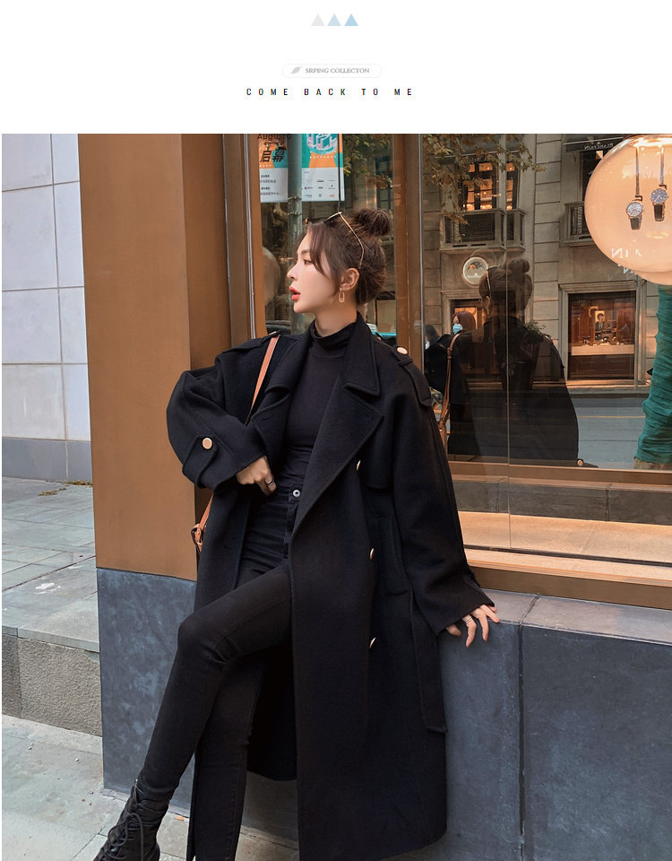 2023 Hepburn Wind Coat Women's Winter Thickened Fashionable Elegant Popular Korean Loose Double-breasted Woolen Coat Trendy_voghion.com