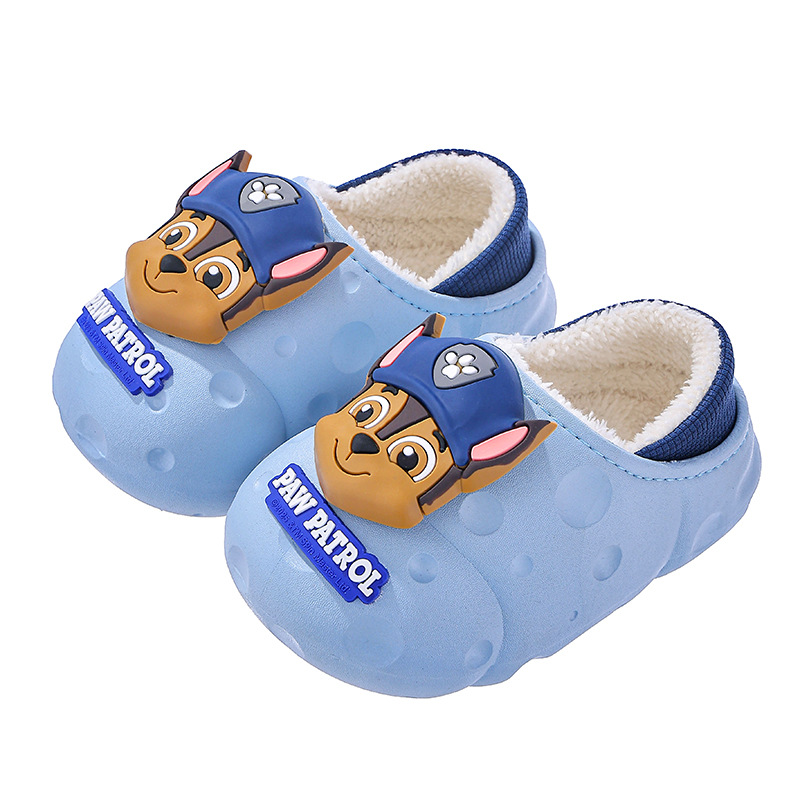 Zapatillas de algodón para niños de invierno para niños, niñas y niños, calentamiento de terciopelo impermeable, zapatos de talón de algodón para niños