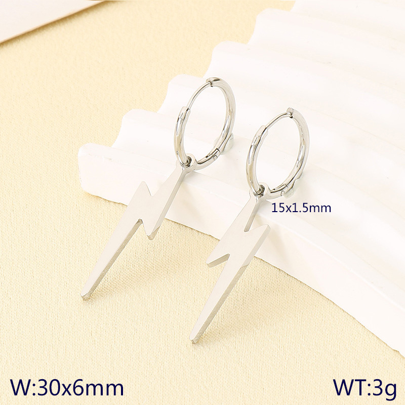 Pendientes de aro rayo brillantes unisex estilo moda_voghion.com