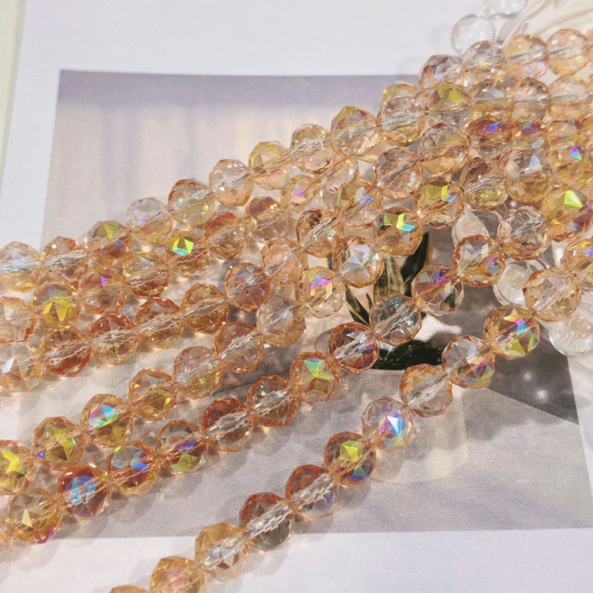 Bola de flores de 8mm Jingjing K9 cuentas sueltas de cristal 64 superficies cortadas con cuentas Accesorios de joyería hechos a mano de bricolaje Pulsera Collar lote suelto image 87