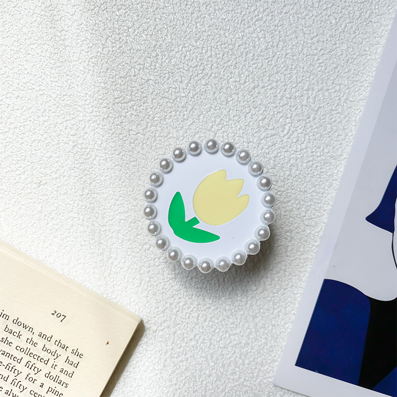 Suport airbag pentru telefon mobil, Instagram coreean, floare proaspătă, autocolant retractabil la spate lalele, nișă și minimalist_voghion.com