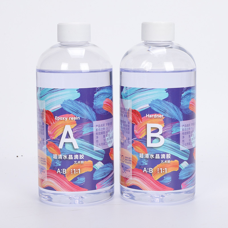 Paquete de material de bricolaje transfronterizo epoxi epoxi ab pegamento 1:1 cristal de alta permeabilidad epoxi arte epoxi pegamento duro