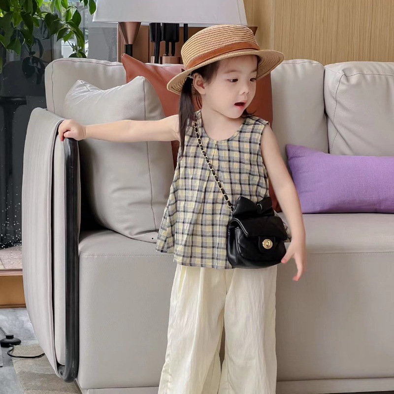 Mini bolso de hombro para niña, lindo lazo, cadena de moda, bolso de mensajero para niños, bolso de accesorios para niños rómbico