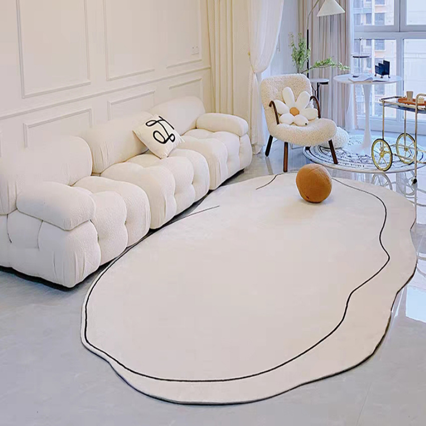 Alfombra Morandi con diseño de nubes frescas, estilo nórdico, para sala de estar, alfombra para mesa de centro, personalizada, creativa, irregular, de felpa, para uso doméstico.