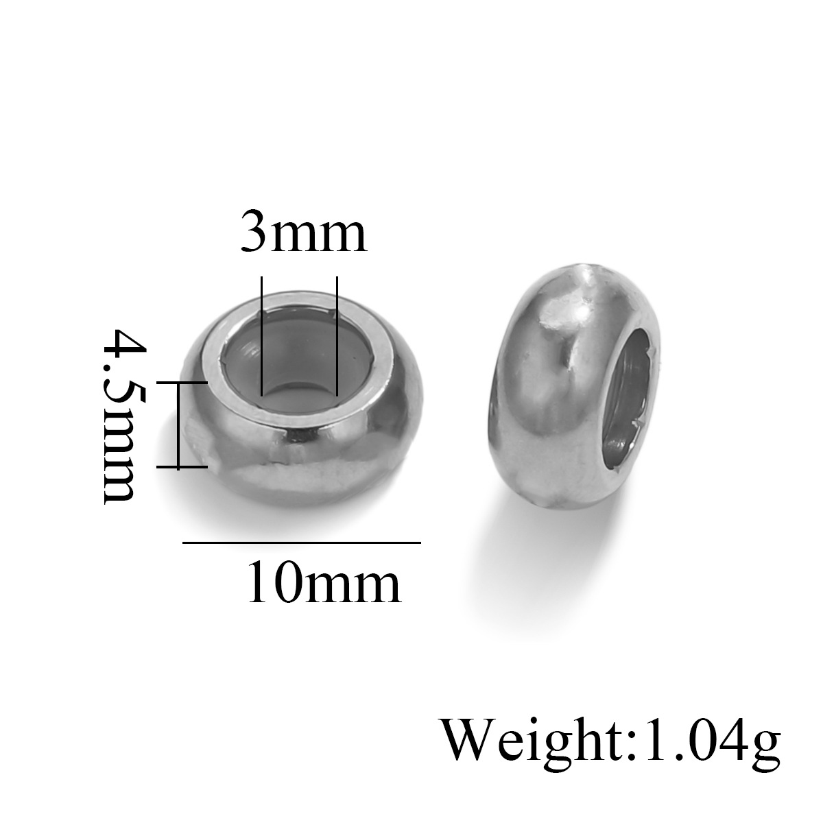 Acero inoxidable ajustable de silicona mano collar de cuentas sueltas joyas de pulsera de oro DIY color retainer joyas al por mayor