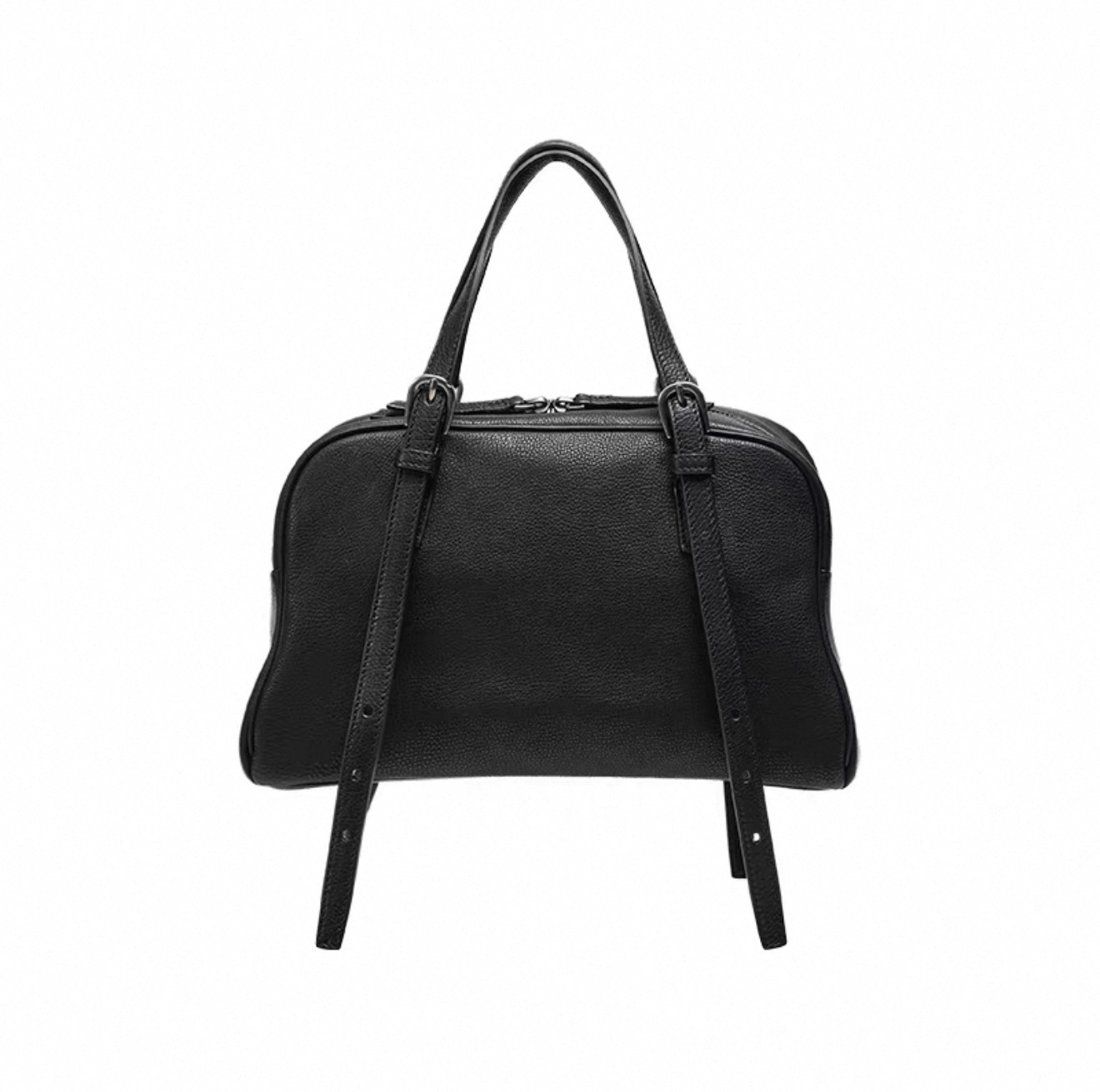 Celebrity Style Vegetable-Tanned Cowhide & Sheepskin Bowling Bag - Niche Retro Genuine Leather Large Capacity Commuter Bag For Women - Thumbnail 8