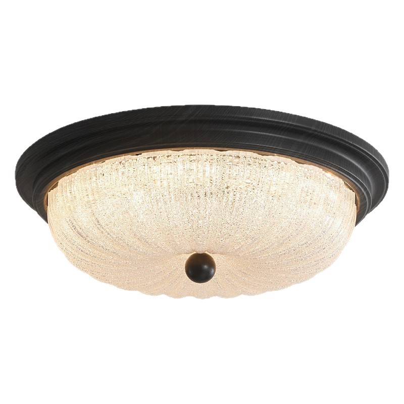 Lámpara de techo de dormitorio de estilo antiguo americano retro country led redonda nueva lámpara de estudio de vidrio de protección ocular de espectro completo