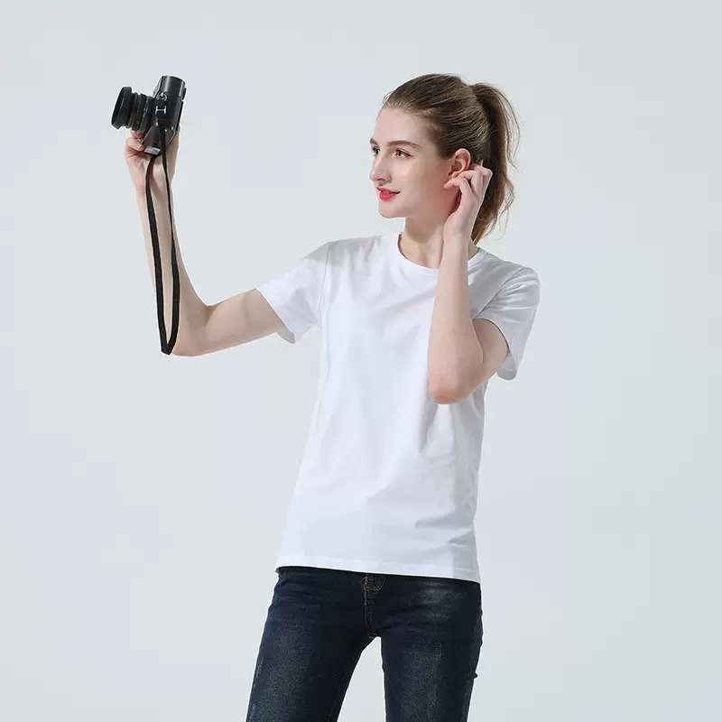 纯色热升华圆领短袖T恤定印制log班服毕业服广告衫工作服透气