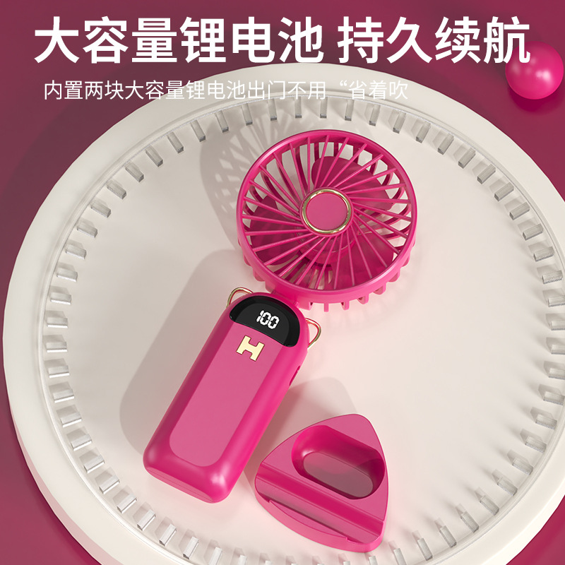 Nuevo ventilador de mano de dibujos animados, ventilador pequeño de carga usb de dibujos animados, ventilador de escalada silencioso portátil, mini viento