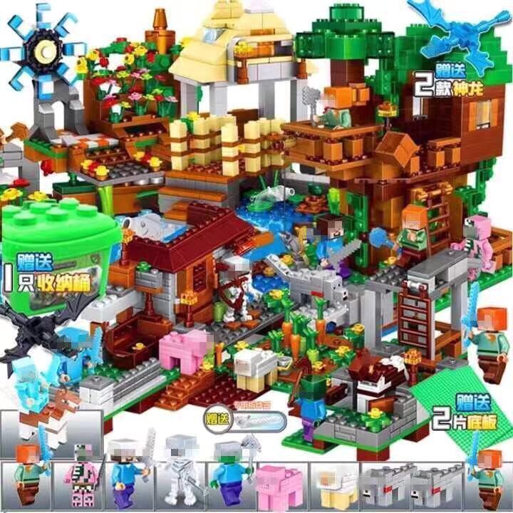 Juguetes de construcción compatibles con "Mi Mundo" – casa de aldea, rompecabezas para niños/as de 6 a 14 años, regalo