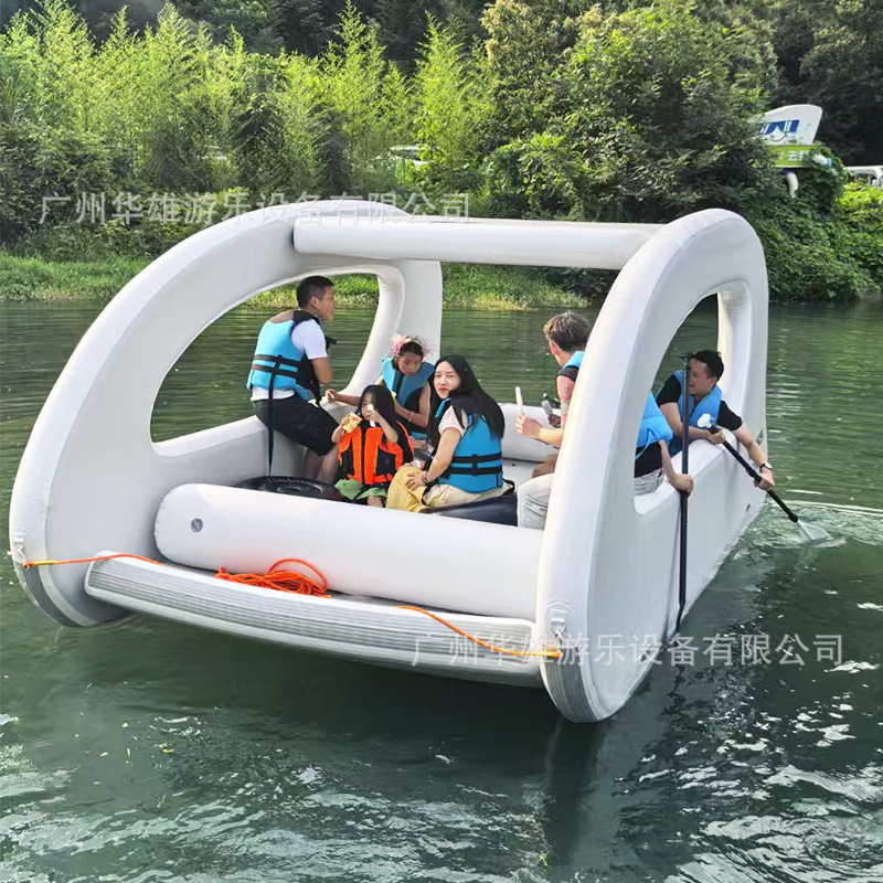 Cross-Border Manufacturer Water Inflatable Yacht Outdoor Fishing Inflatable Boat Solar Scenic Electric Cruise Ship Powered Floating Platform