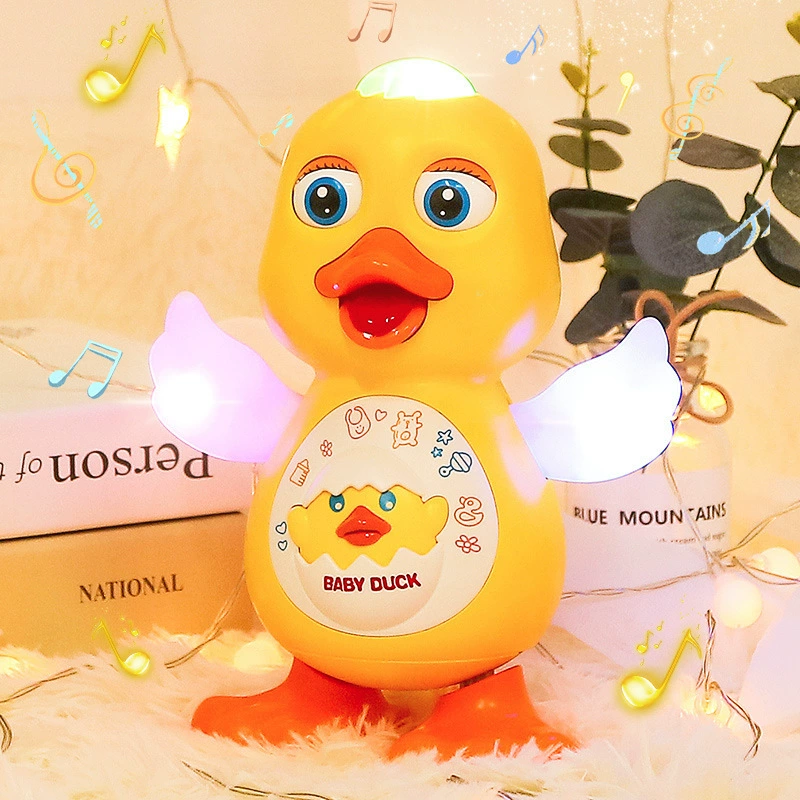 Electric dancing toy with light, lightweight robot, duck