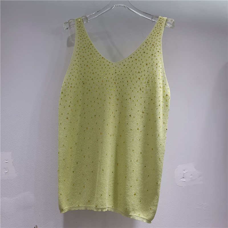 Corea de la industria pesada chaleco de esquinilla chaleco de verano chicas calientes con un sentido de diseño nicho suelto vestido sin mangas