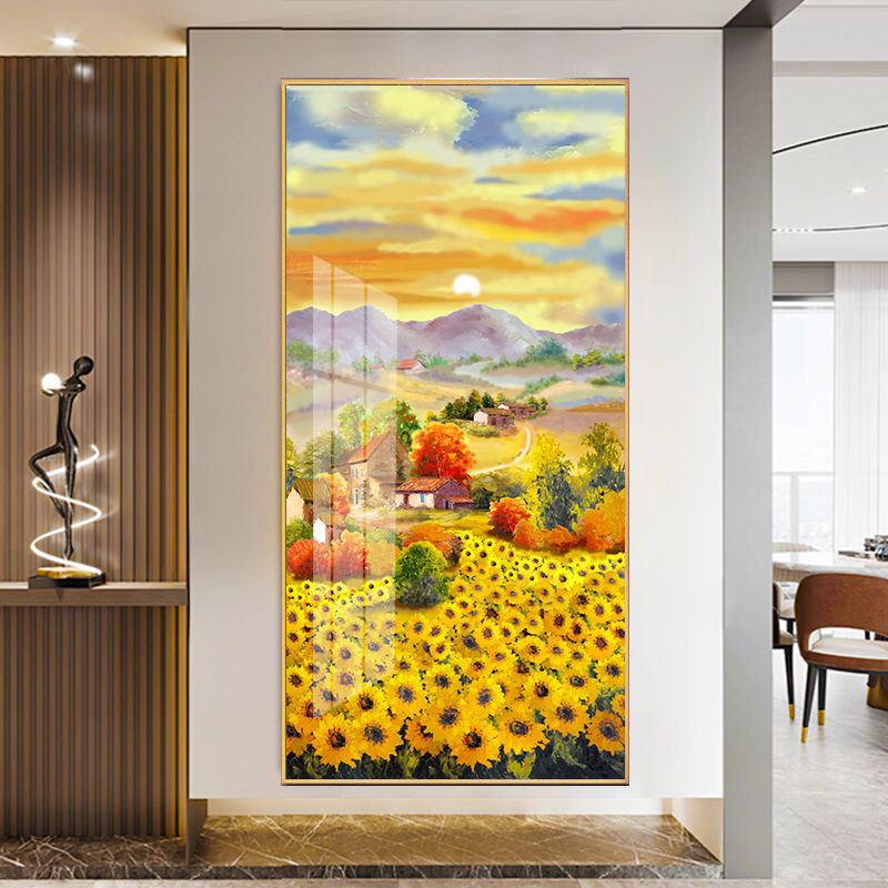 Auténtico Punto de Cruz de la Mona Lisa, Girasol, Estilo Pastoral Patrio, Decoración, Tela Bordada a Mano image 1