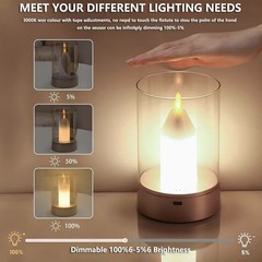 キャンドルライトLED充電タッチスイッチバーテーブルシミュレーションキャンドルライト電気スタンドカジュアルな睡眠雰囲気のナイトライト