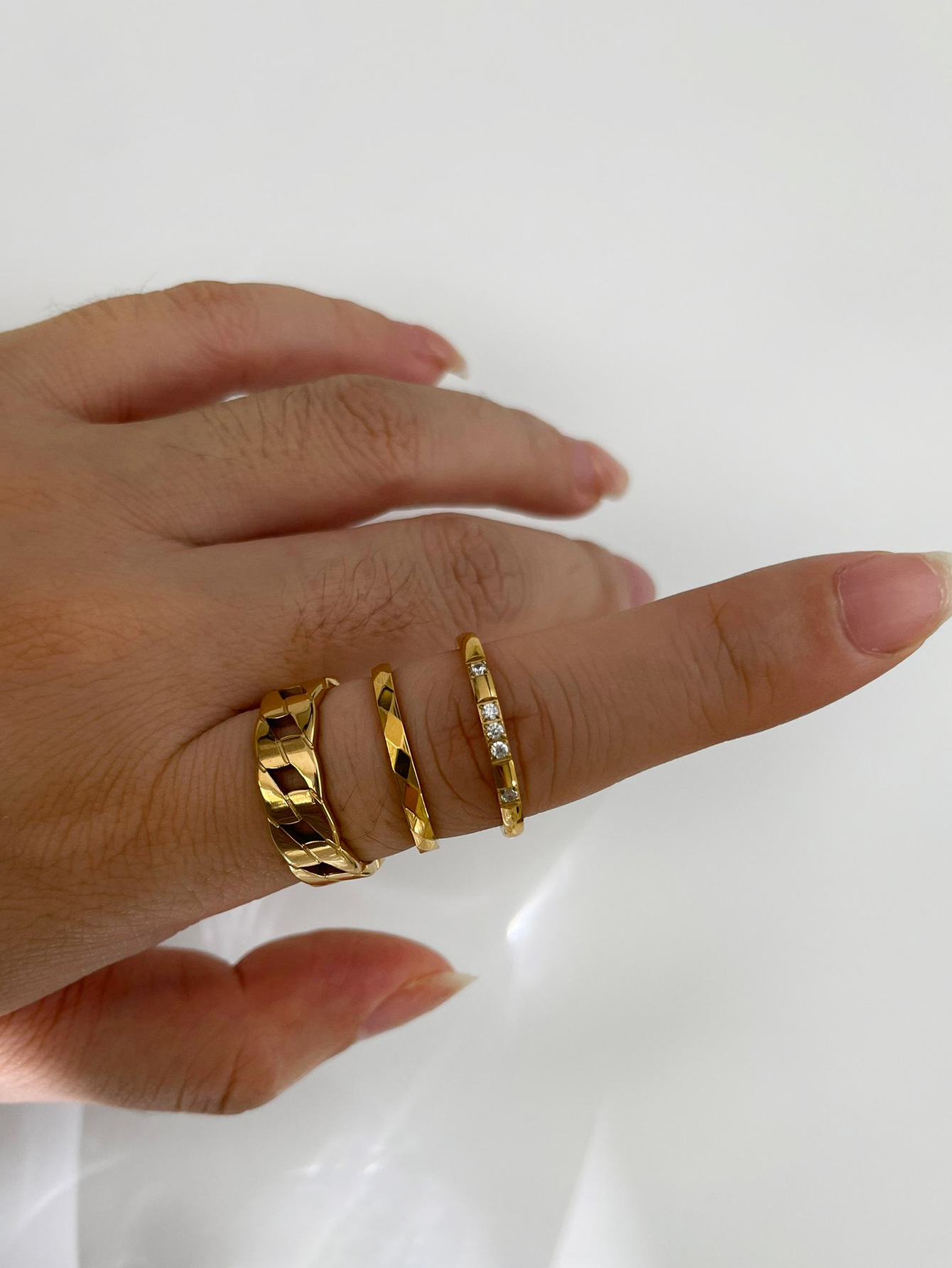 Rings Classification 6, 7, 8 Ring Size 316L Stainless Steel Geometric Waterproof Non Tarnish Surgical Steel Modern Style Classic Style Rings For Women's