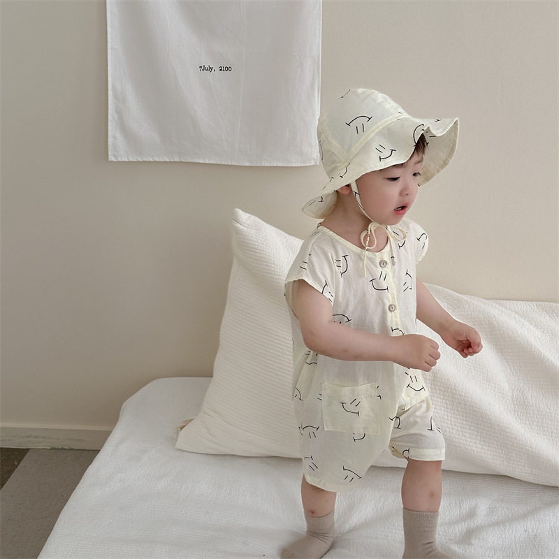 Ropa de verano para niños, estilo delgado, novedad 2026, ropa de verano para niños, estilo coreano, ropa infantil, mono sencillo y lindo para bebé