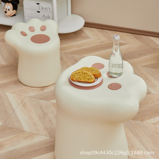 Cream Style Coffee Table Living Room Household Small Apartment Internet Famous Modern Light Luxury French Style Cat Claw Coffee Table Cat Claw Stool