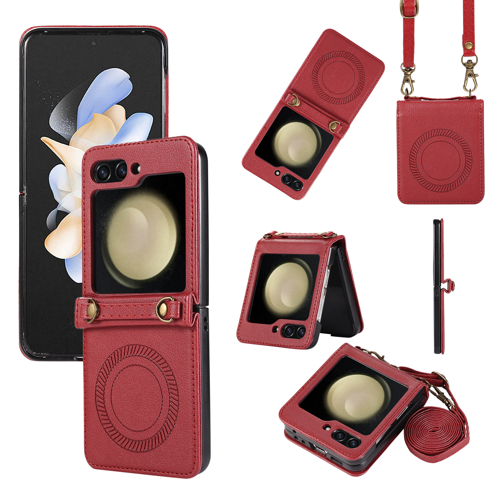 Magnetic Foldable Phone Case For Samsung Galaxy Z Flip 5 4 3_voghion.com
