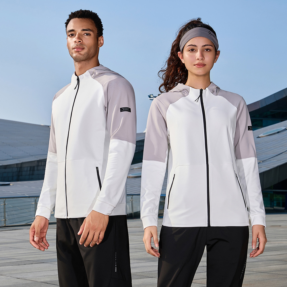 Otoño y invierno nueva chaqueta deportiva al aire libre chaqueta secado rápido chaqueta con capuzas cremallera manga larga ocio entrenamiento de entrenamiento de ejercicio chaqueta