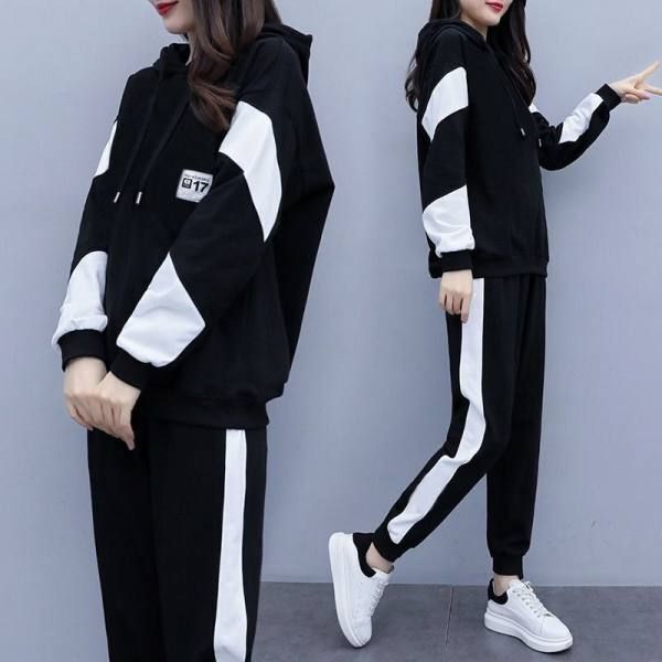 大码女装胖mm运动套装2025秋季新款宽松休闲时尚且显瘦运动两件套|undefined