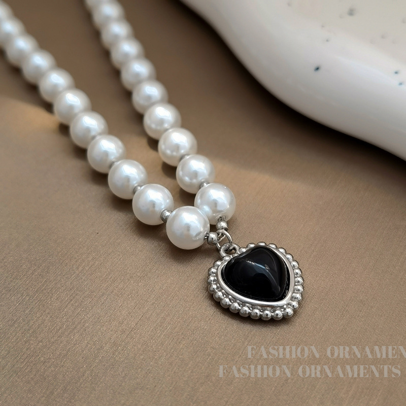 Parel hart hanger ketting voor dames elegant sieraad_voghion.com