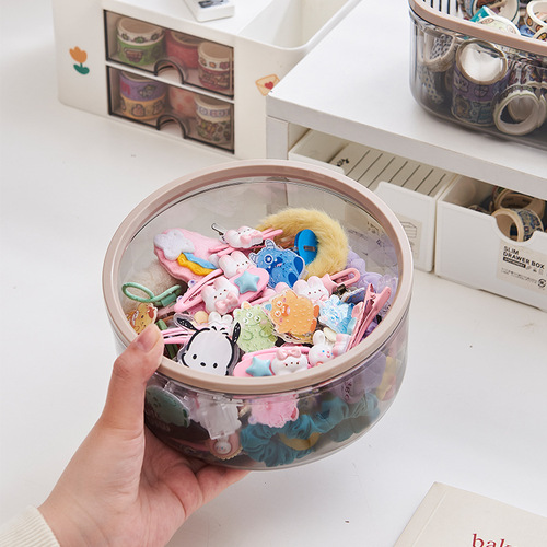 Cute children's hair accessories storage box, press elastic cover headband and rubber band storage box, girl's hairpin hairband jewelry box