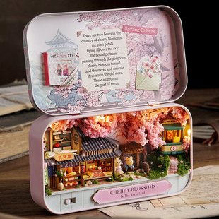 Zhiquwu DIY Cabin Box Theater Handmade Assembled Toy House Mini Model Birthday Gift for Women